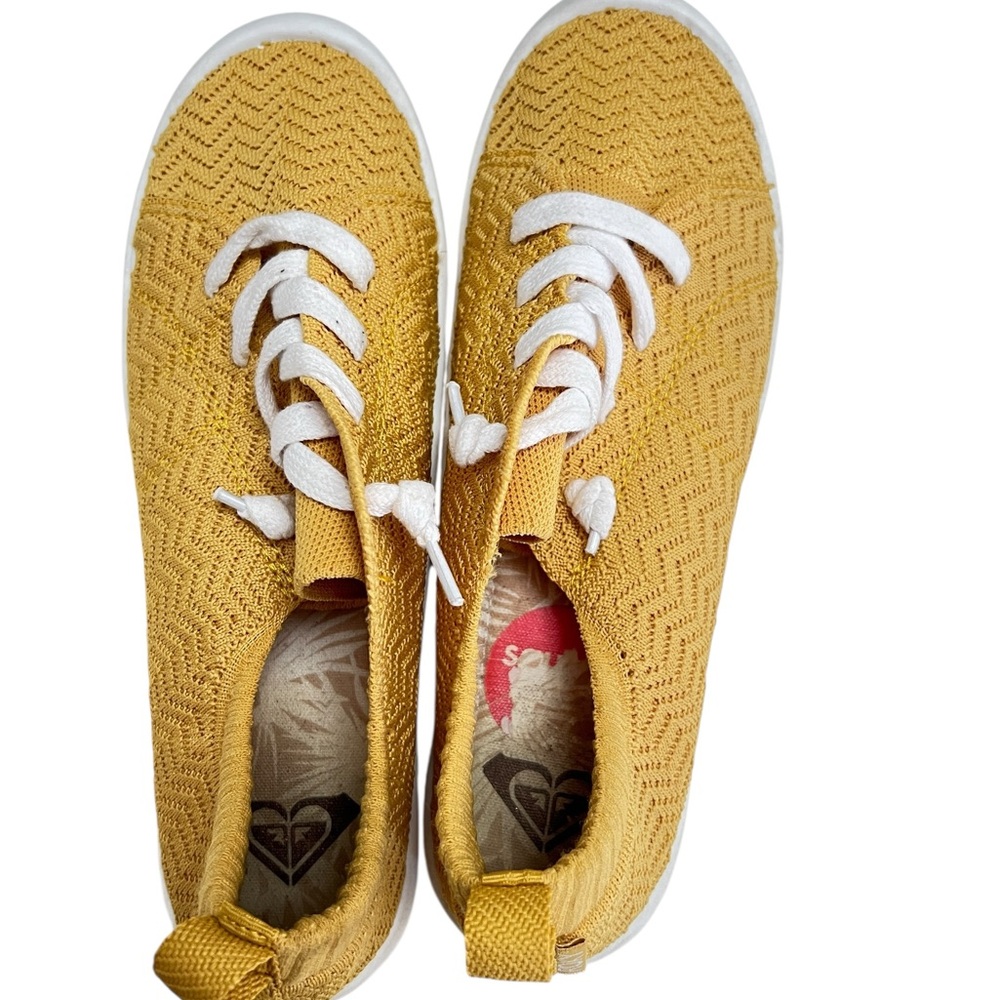 Roxy Bayshore Knit III Mustard Yellow Slip On Sneakers Size 8.5 - Picture 3 of 8